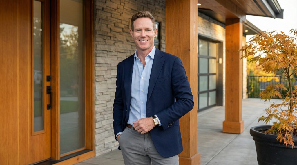 Chris Sinclair outside a Nanaimo home