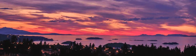 An Island coastal outlook at sunset from the North Nanaimo guide