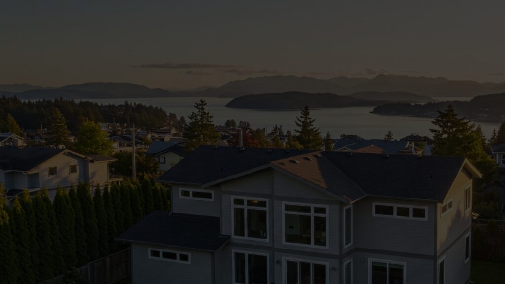 Vancouver Island Sea View with Homes in the foreground